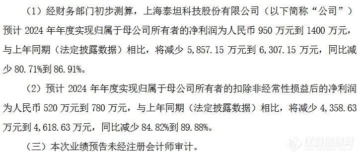 18家国产仪器2024业绩预告：1家同比暴涨